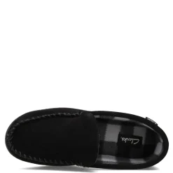 Slippers*Green Market Services Co Inc Men's Clarks, Venetian Moc Slipper Black