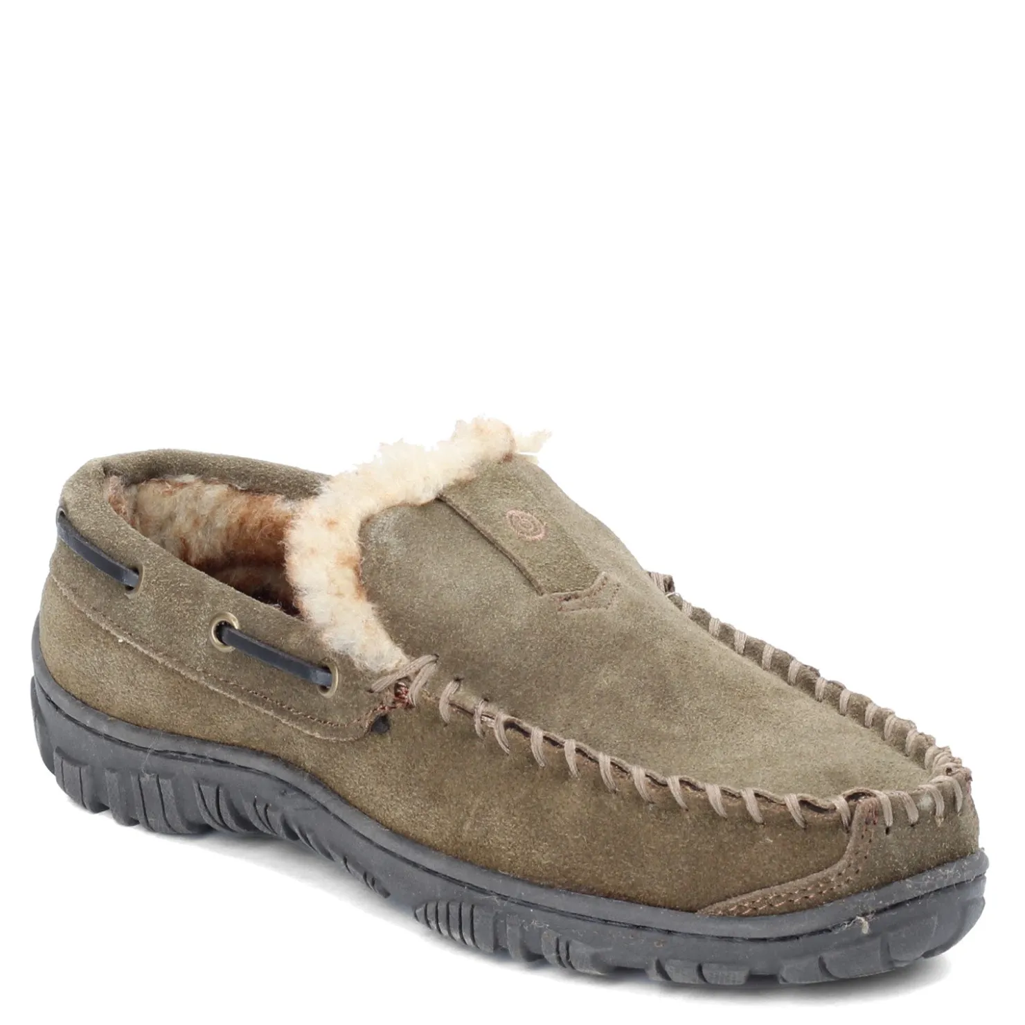 Slippers*Green Market Services Co Inc Men's Clarks, Venetian Moccasin Slipper Sage Green