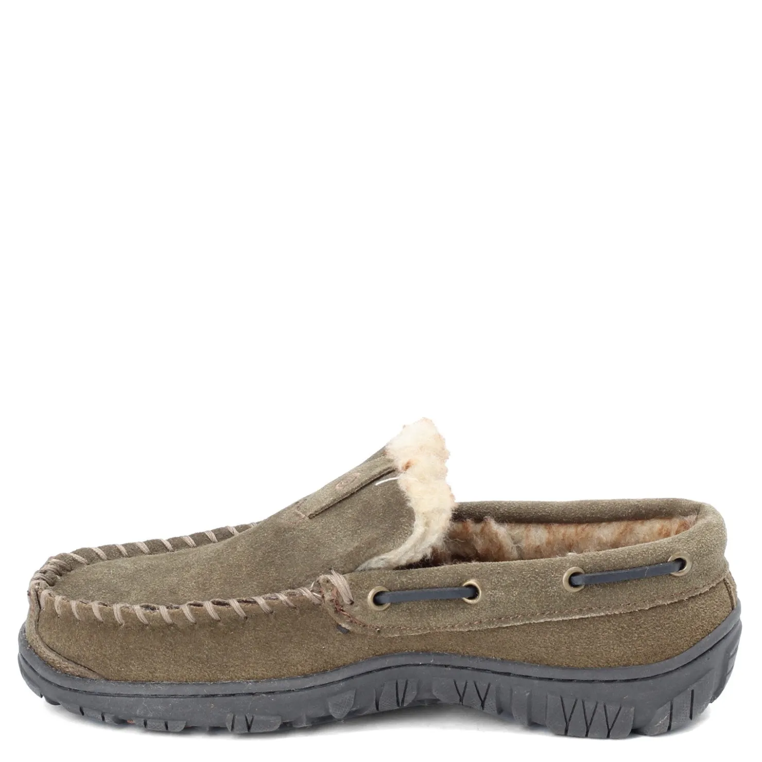 Slippers*Green Market Services Co Inc Men's Clarks, Venetian Moccasin Slipper Sage Green