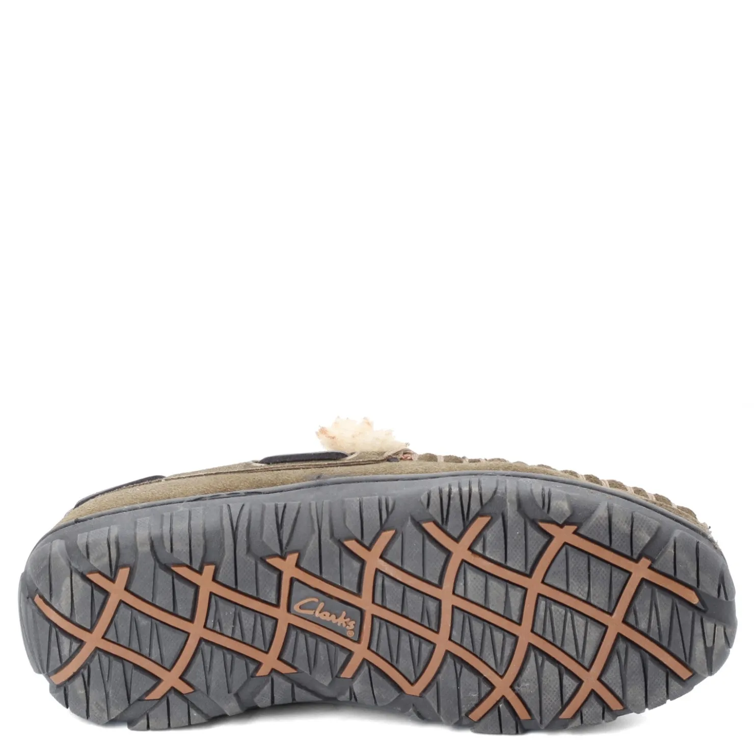 Slippers*Green Market Services Co Inc Men's Clarks, Venetian Moccasin Slipper Sage Green