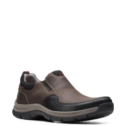 Loafers*Clarks Men's , Walpath Step Slip-On Dark Brown