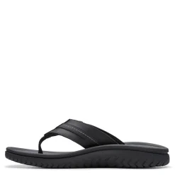 Sandals*Clarks Men's , Wesley Sun Sandal Black Leather