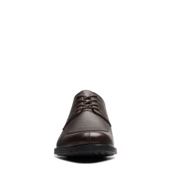 Dress*Clarks Men's , Whiddon Apron Oxford Dark Brown Tumbled
