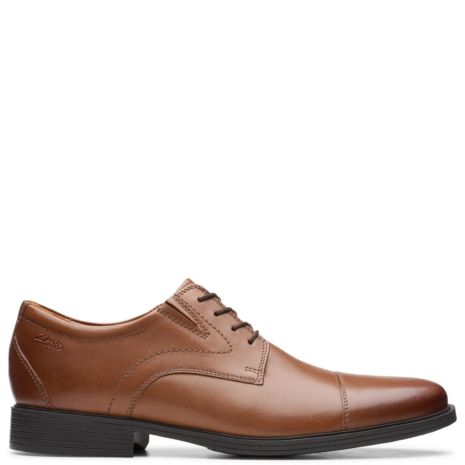 Dress*Clarks Men's , Whiddon Cap Toe Oxford Dark Tan Leather