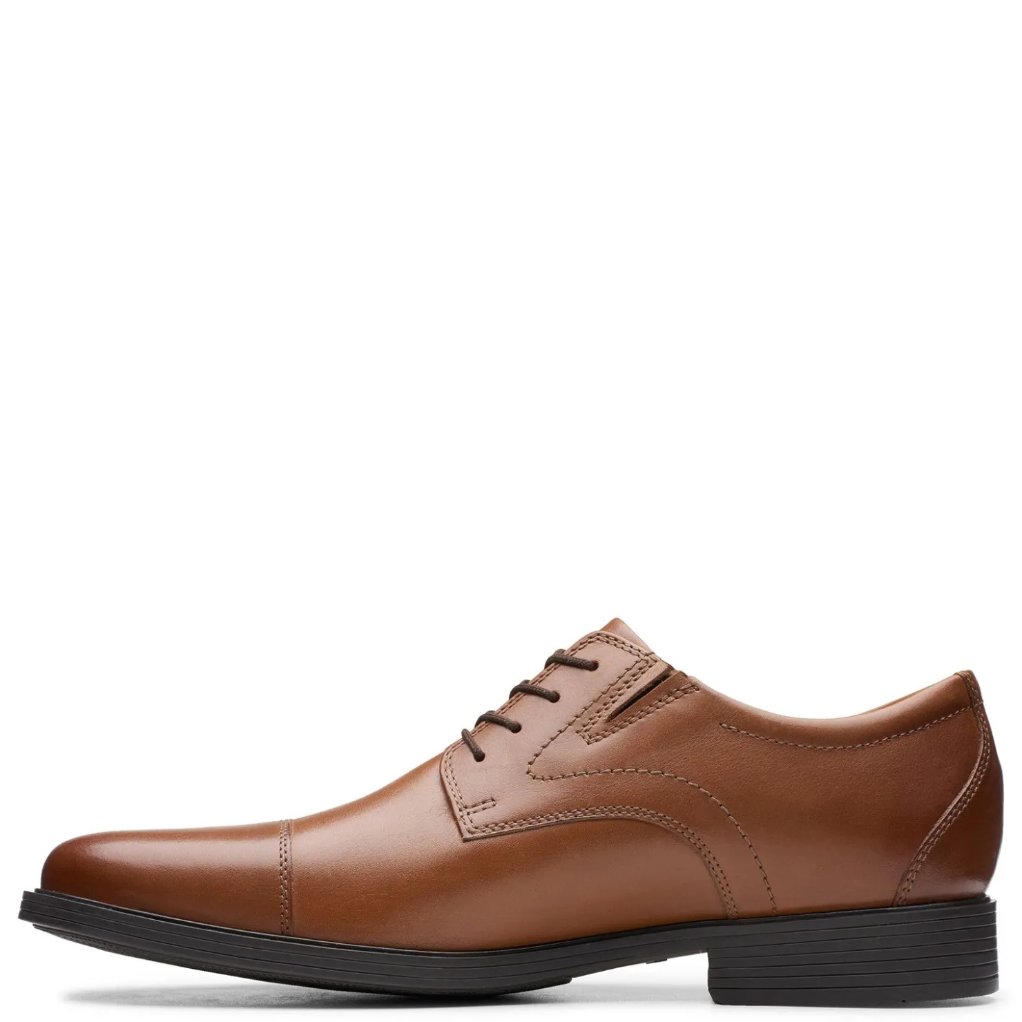 Dress*Clarks Men's , Whiddon Cap Toe Oxford Dark Tan Leather