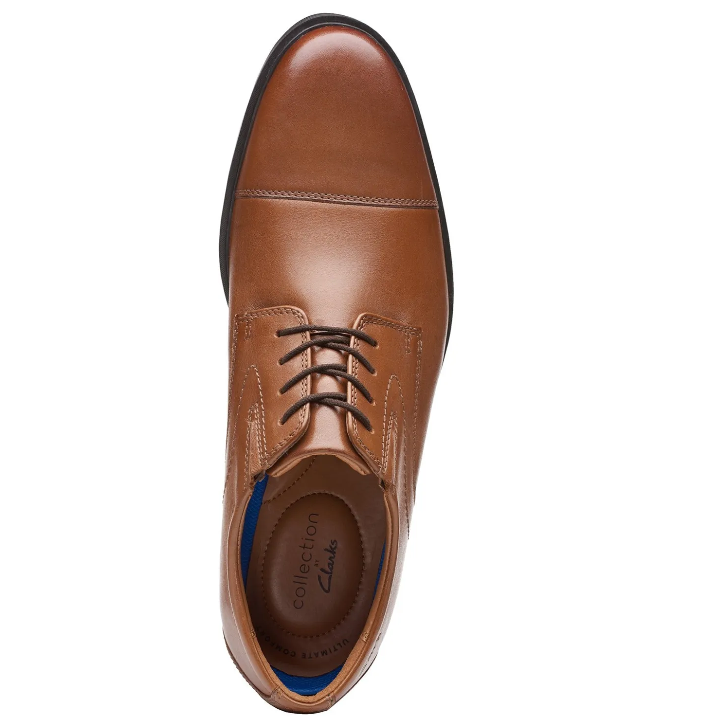 Dress*Clarks Men's , Whiddon Cap Toe Oxford Dark Tan Leather
