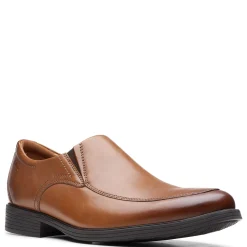 Loafers*Clarks Men's , Whiddon Step Loafer Dark Tan Leather