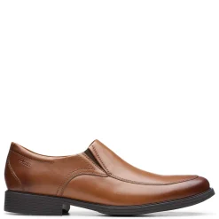 Loafers*Clarks Men's , Whiddon Step Loafer Dark Tan Leather