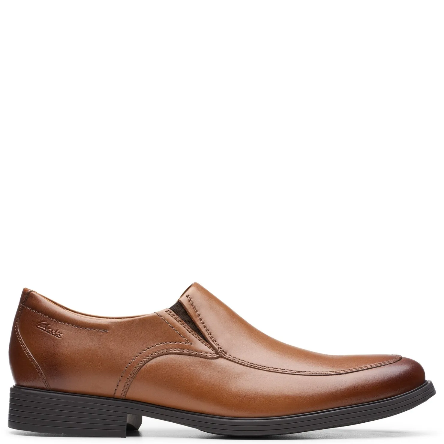 Loafers*Clarks Men's , Whiddon Step Loafer Dark Tan Leather