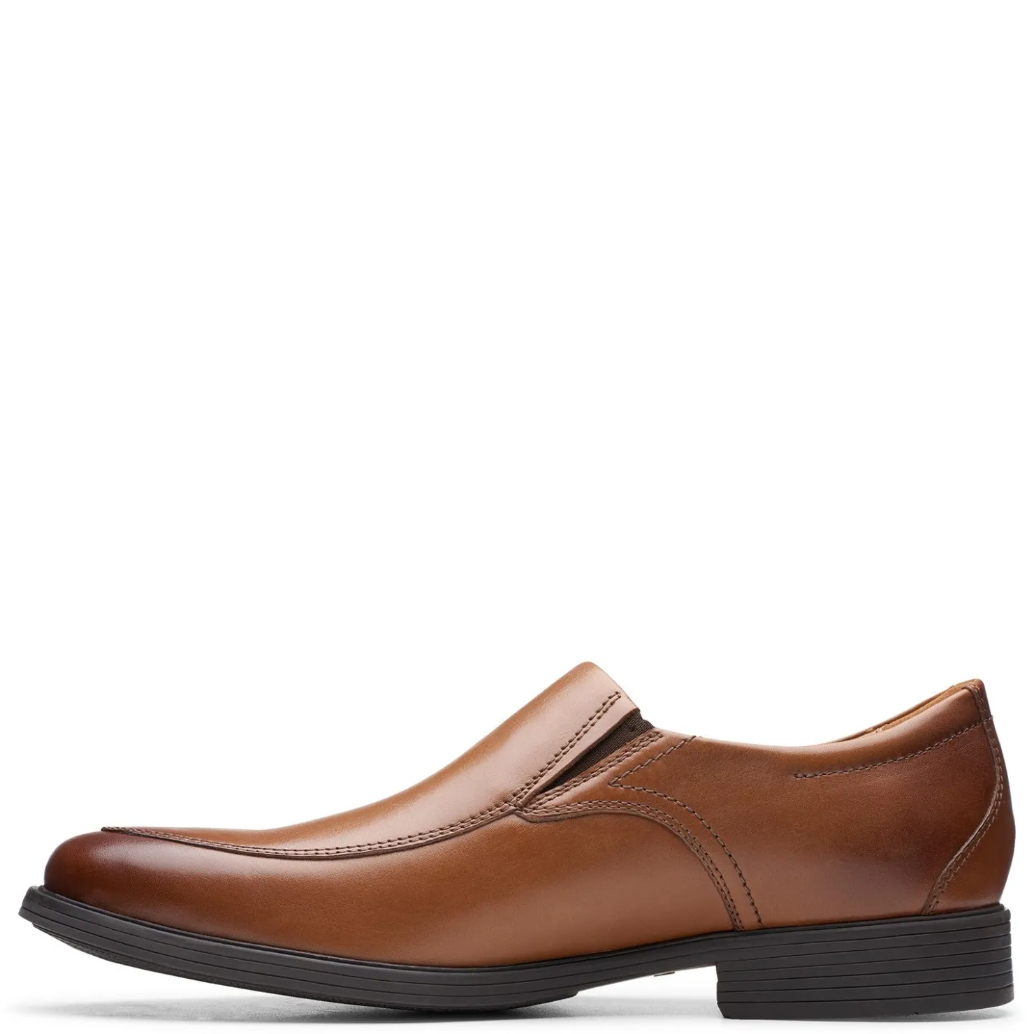 Loafers*Clarks Men's , Whiddon Step Loafer Dark Tan Leather
