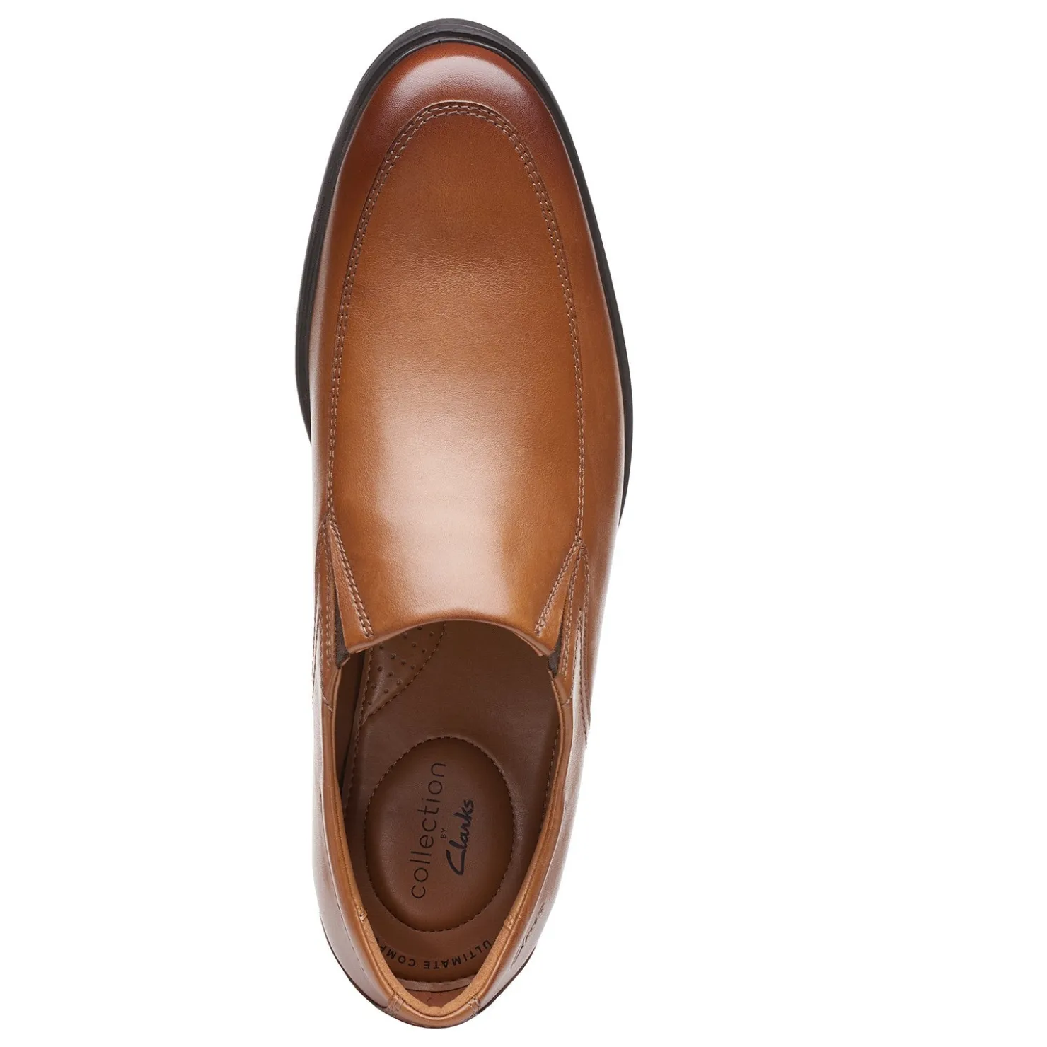 Loafers*Clarks Men's , Whiddon Step Loafer Dark Tan Leather
