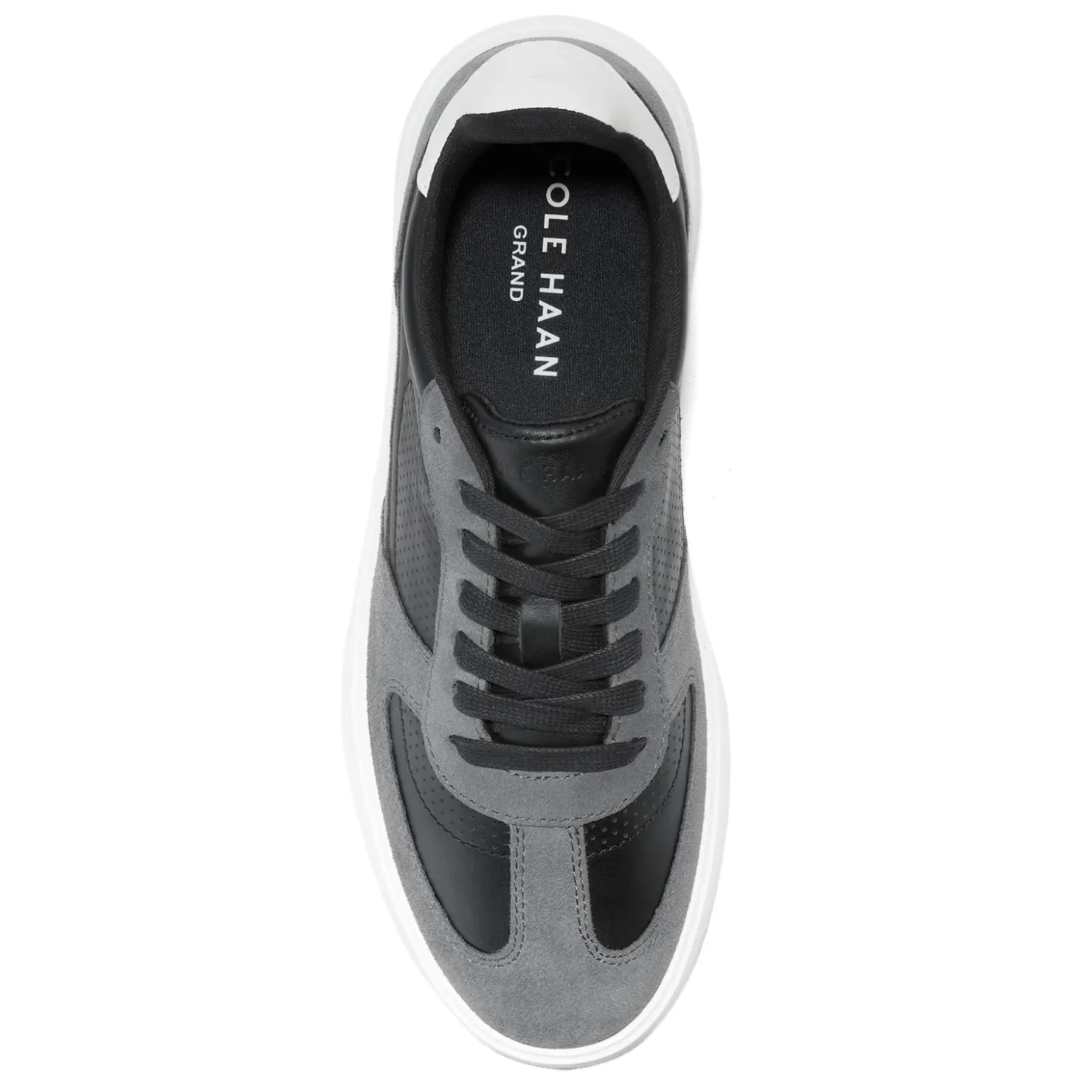 Sneakers & Athletics*Cole Haan Men's , Grand Crosscourt Modern Turf Sneaker Black/Gray Pinstripe/Optic White