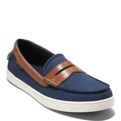 Loafers*Cole Haan Men's , Nantucket Penny Loafer Navy Blazer Canvas/Ch British Tan/Ivory