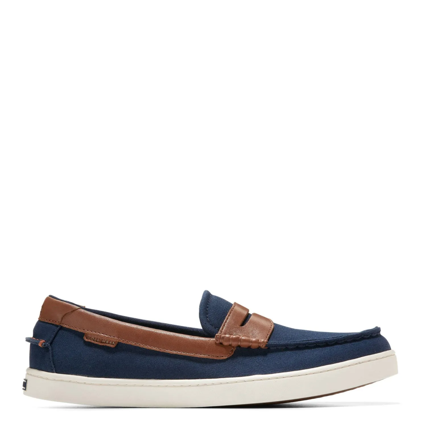 Loafers*Cole Haan Men's , Nantucket Penny Loafer Navy Blazer Canvas/Ch British Tan/Ivory