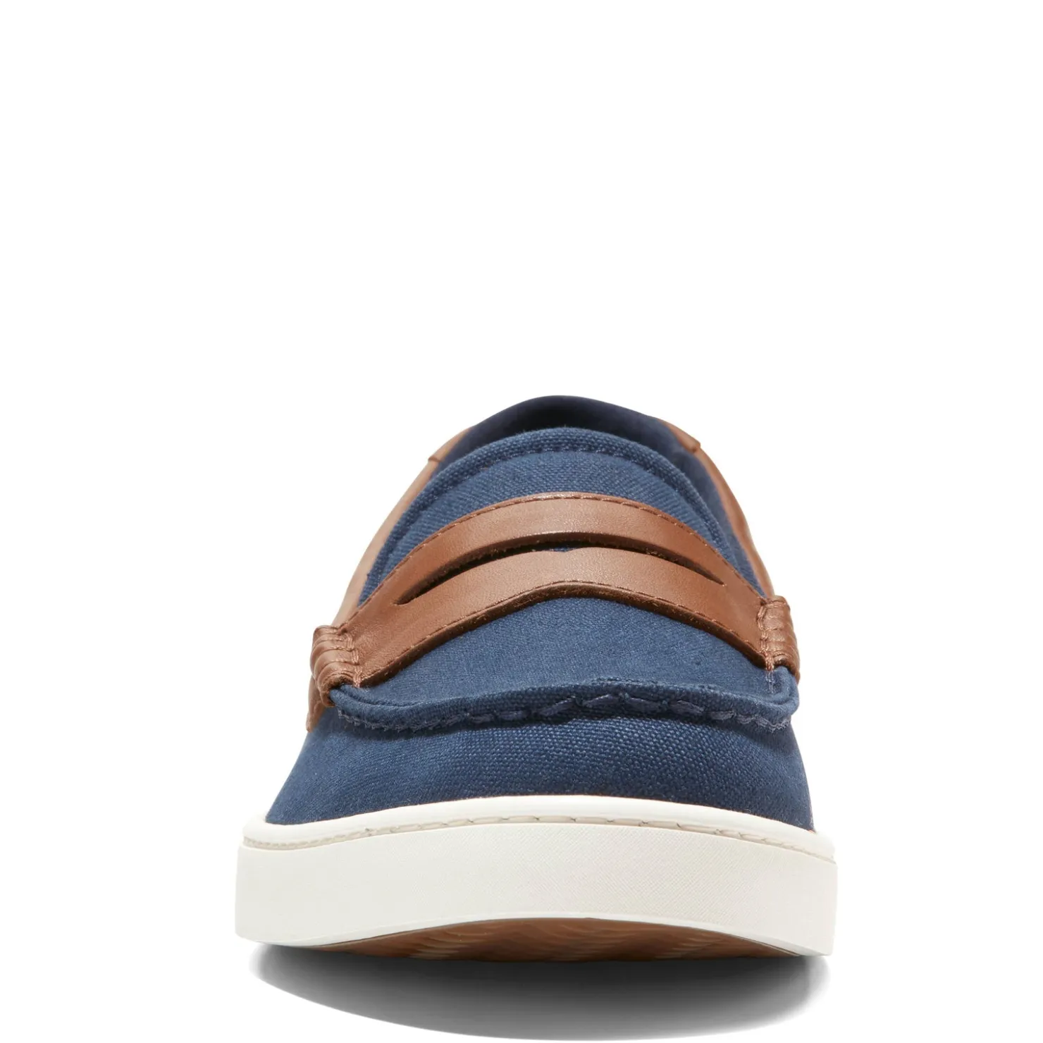 Loafers*Cole Haan Men's , Nantucket Penny Loafer Navy Blazer Canvas/Ch British Tan/Ivory