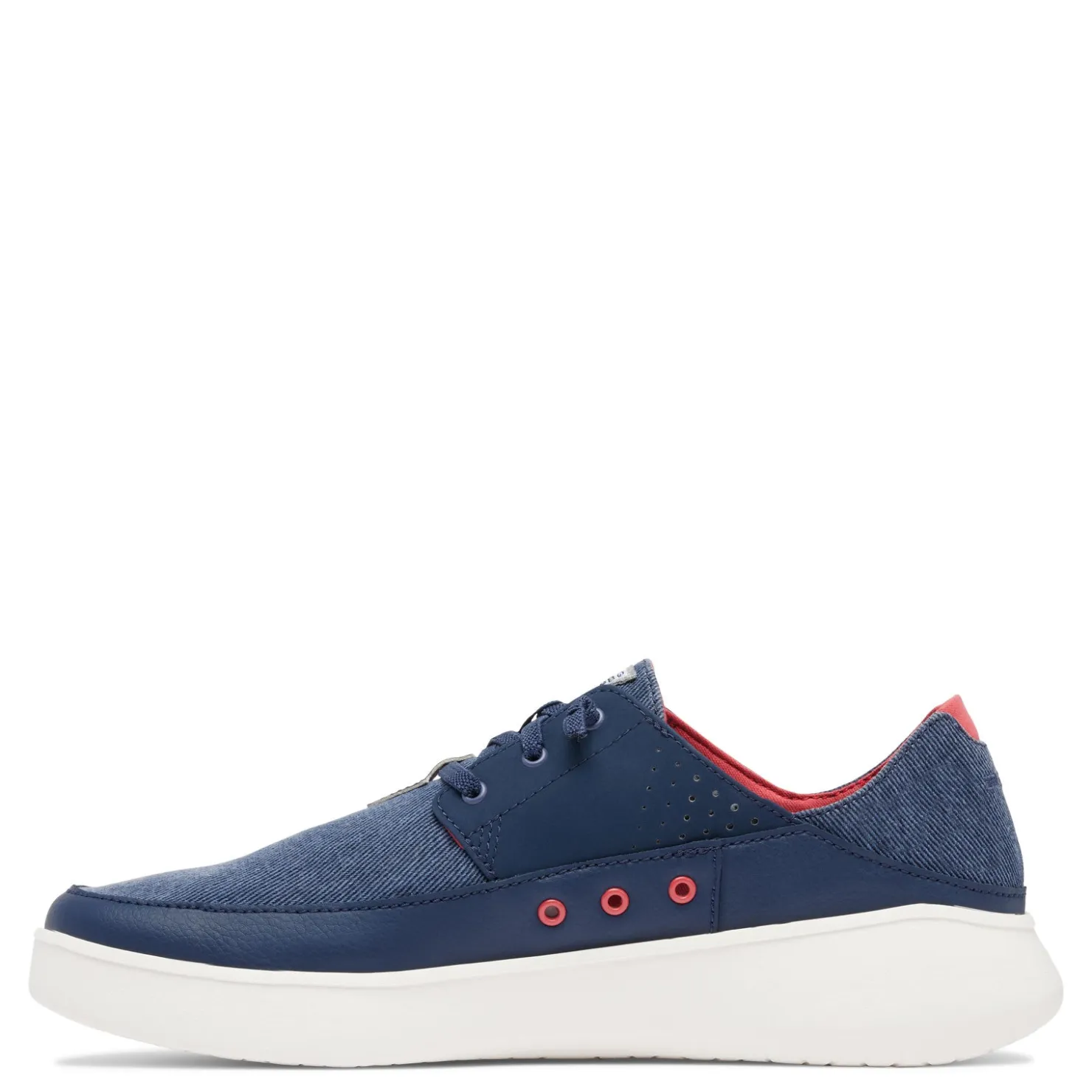 Boat Shoes*Columbia Men's , Boatside Relaxed PFG Slip-On Shoe Collegiate Navy Sunset Red