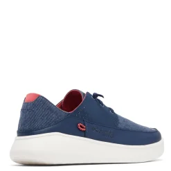 Boat Shoes*Columbia Men's , Boatside Relaxed PFG Slip-On Shoe - Wide Width Collegiate Navy Sunset Red
