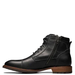 Boots*Florsheim Men's , Chalet Cap Toe Boot Black Crazy Horse