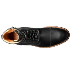 Boots*Florsheim Men's , Chalet Cap Toe Boot Black Crazy Horse