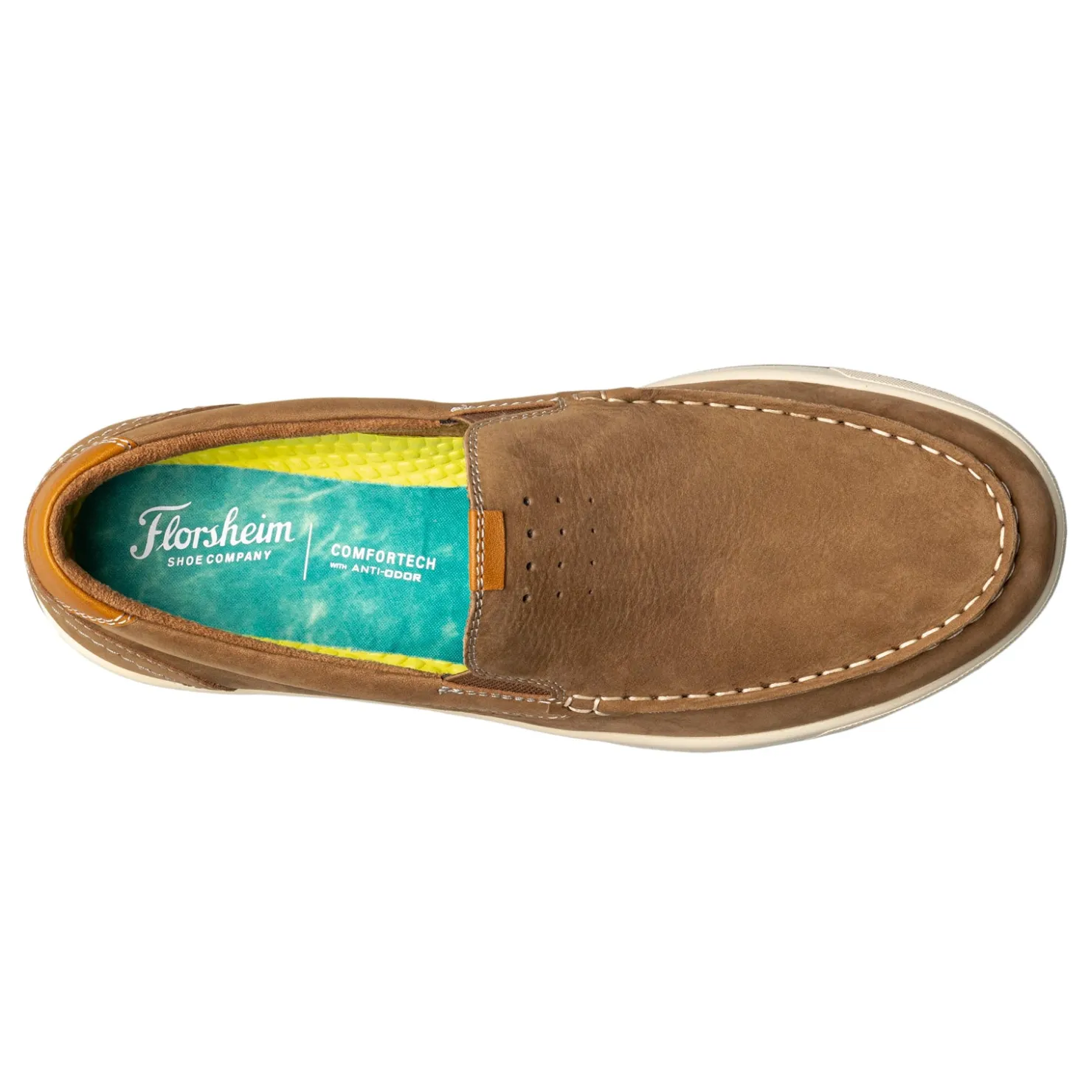 Loafers*Florsheim Men's , Crossover Moc Toe Slip-On Mushroom