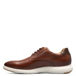 Dress*Florsheim Men's , Dash Plain Toe Oxford Cognac Brown Smooth W/White Sole