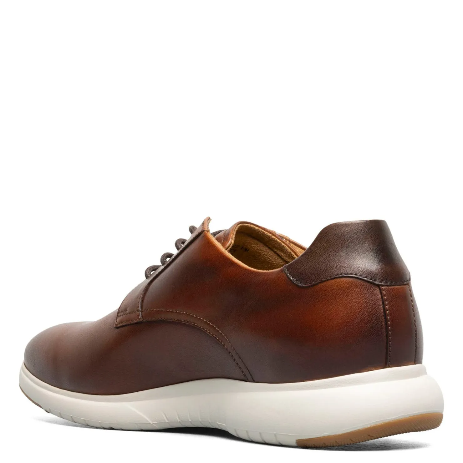 Dress*Florsheim Men's , Dash Plain Toe Oxford Cognac Brown Smooth W/White Sole