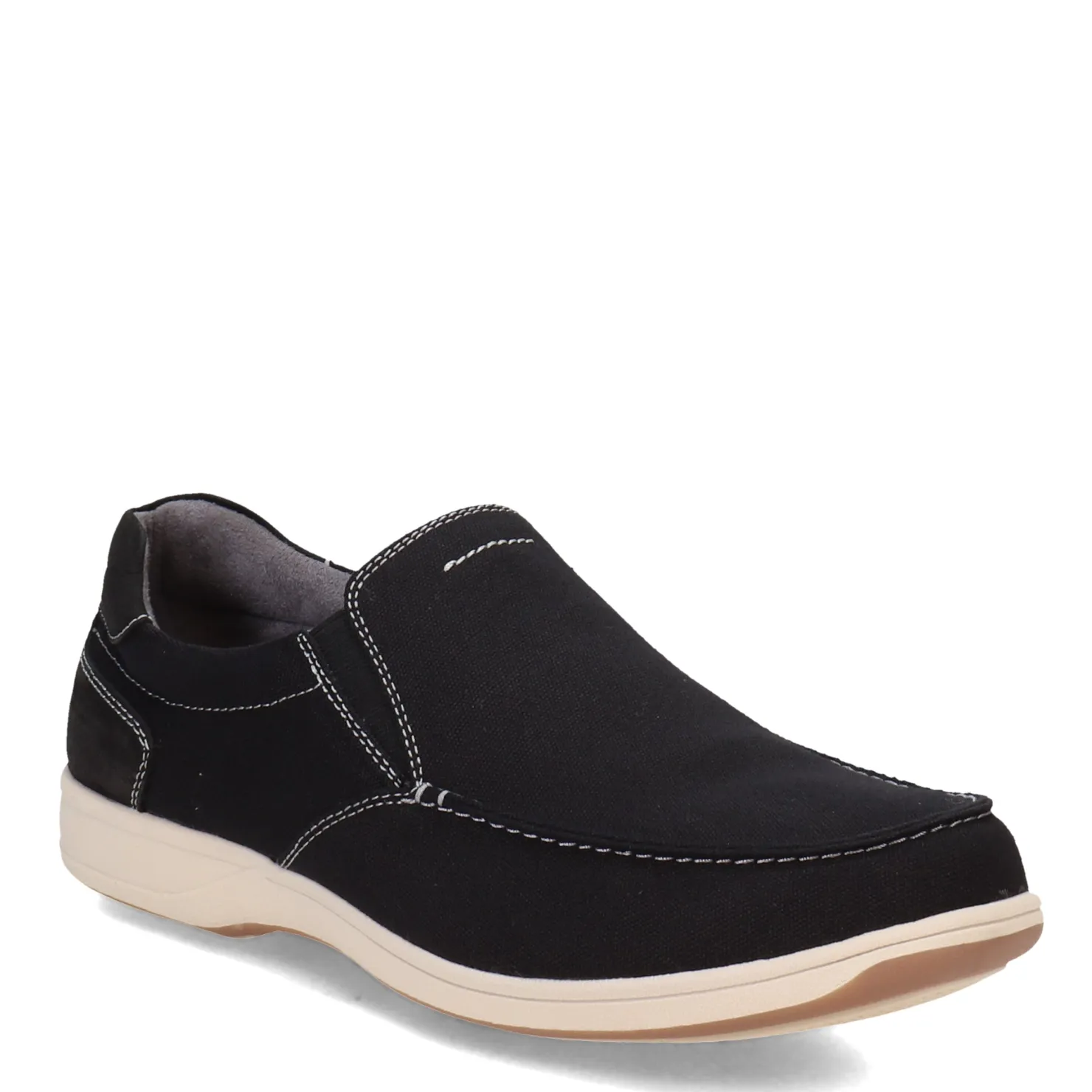 Loafers*Florsheim Men's , Lakeside Canvas Moc Slip On Black