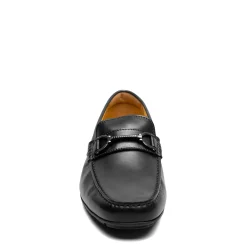 Loafers*Florsheim Men's , Motor Moc Toe Bit Driver Black Smooth