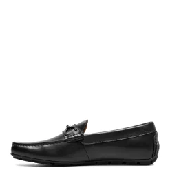 Loafers*Florsheim Men's , Motor Moc Toe Bit Driver Black Smooth