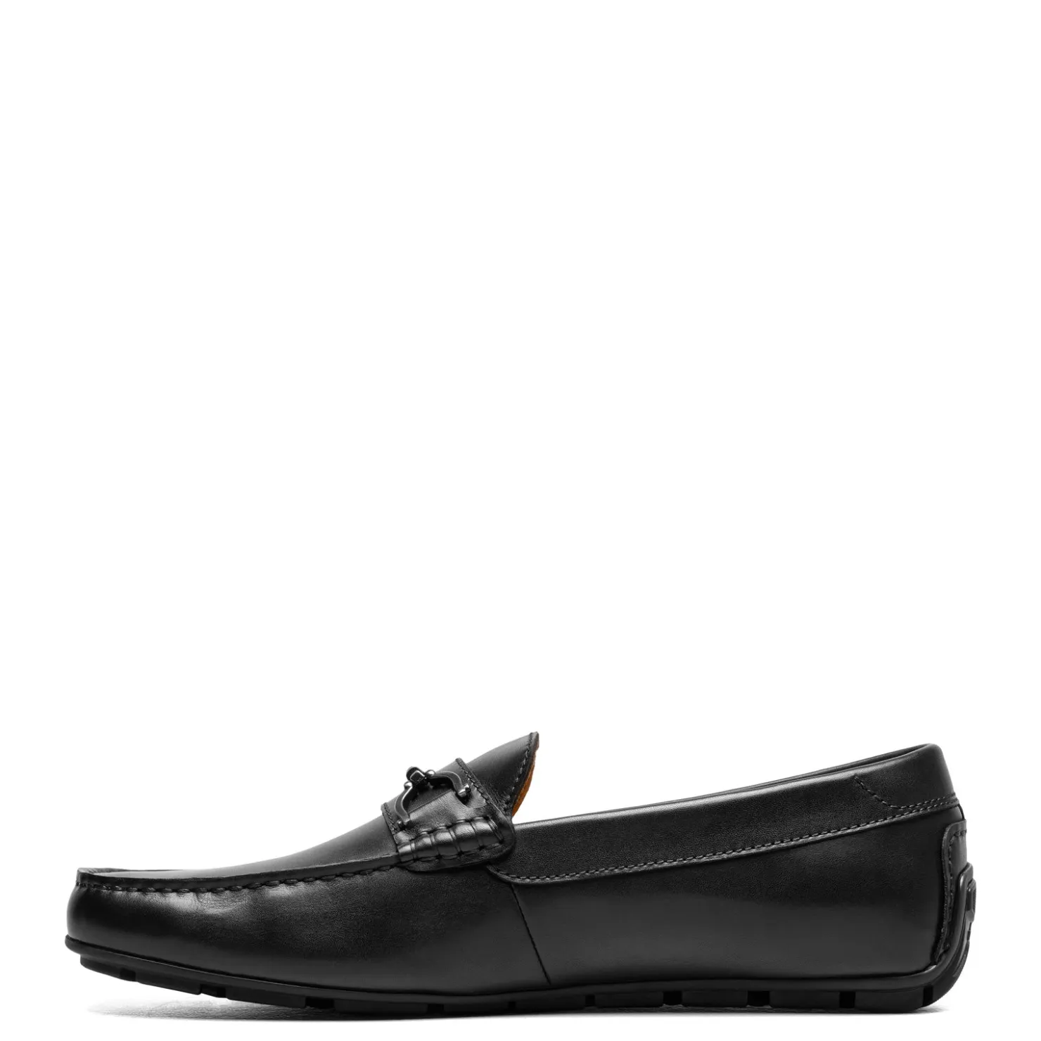 Loafers*Florsheim Men's , Motor Moc Toe Bit Driver Black Smooth