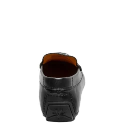 Loafers*Florsheim Men's , Motor Moc Toe Bit Driver Black Smooth