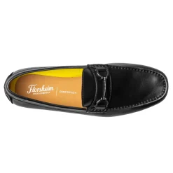 Loafers*Florsheim Men's , Motor Moc Toe Bit Driver Black Smooth