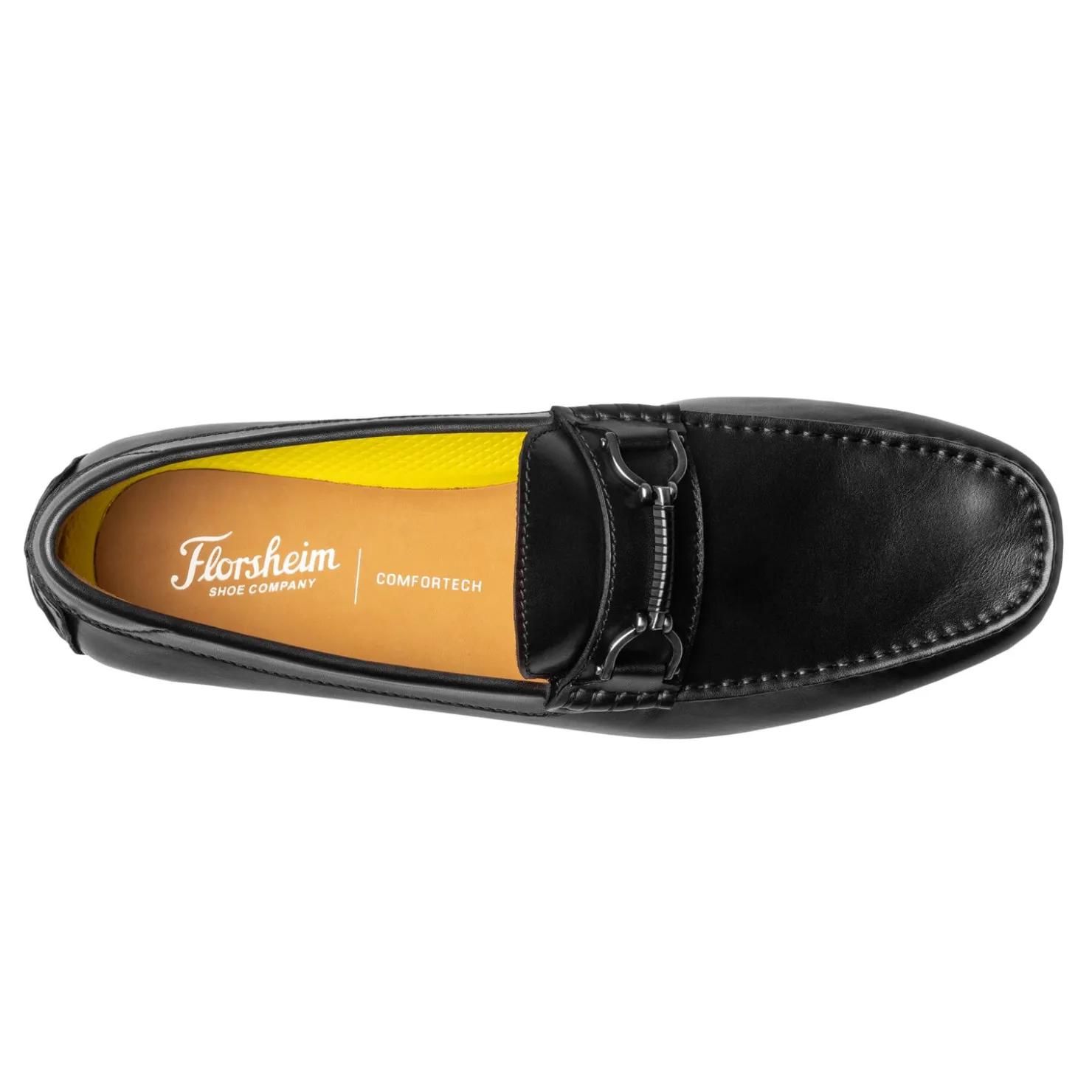 Loafers*Florsheim Men's , Motor Moc Toe Bit Driver Black Smooth