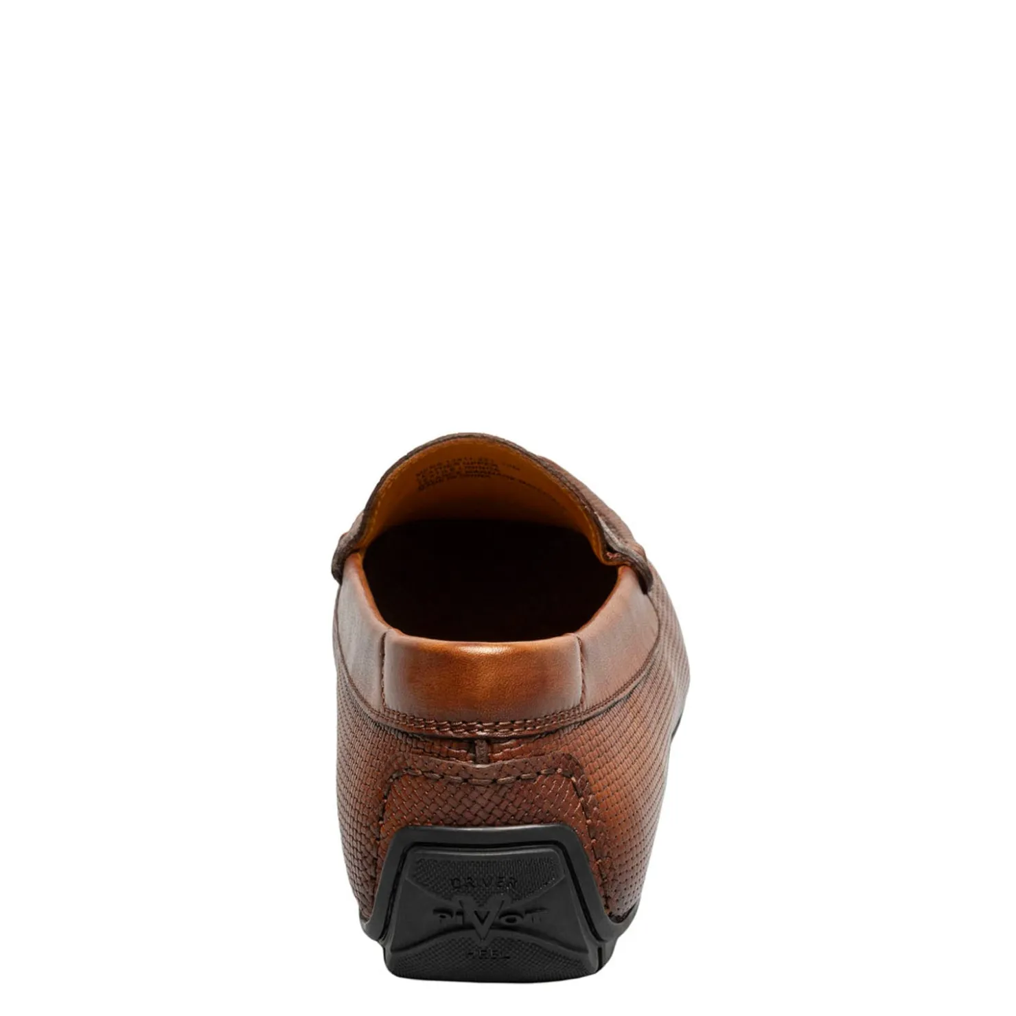 Loafers*Florsheim Men's , Motor Moc Toe Penny Driver Cognac Weave Print