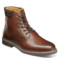 Boots*Florsheim Men's , Norwalk Plain Toe Lace Boot Cognac
