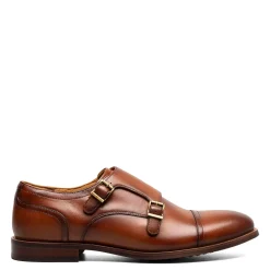 Loafers*Florsheim Men's , Rucci Cap Toe Double Monk Strap Loafer Cognac Smooth
