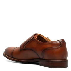 Loafers*Florsheim Men's , Rucci Cap Toe Double Monk Strap Loafer Cognac Smooth