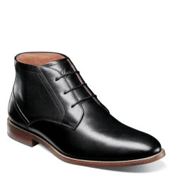 Boots*Florsheim Men's , Rucci Plain Toe Chukka Boot Black Smooth