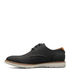 Oxfords*Florsheim Men's , Vibe Canvas Plain Toe Oxford Black Canvas/Cognac Smooth W/White Sole