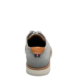Oxfords*Florsheim Men's , Vibe Canvas Plain Toe Oxford Gray Canvas/Cognac Smooth W/White Sole