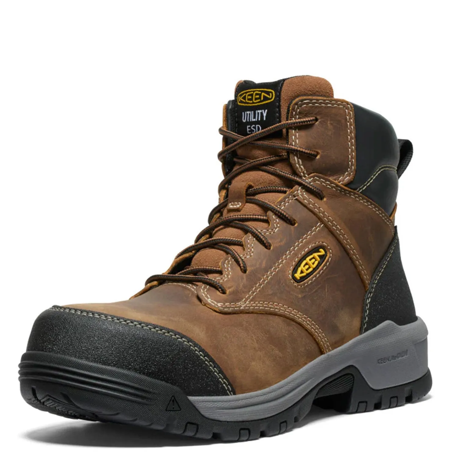 Work & Safety*KEEN Utility Men's , Evanston 6-inch ESD Composite Toe Work Boot Bison/Black