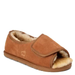 Slippers*Lamo Men's , Open Toe Wrap Slipper Chestnut