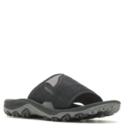 Sandals*Merrell Men's , Huntington Leather Slide Sandal Black Leather