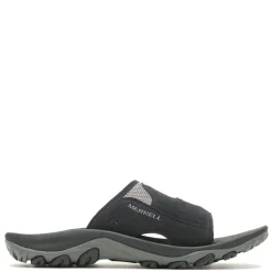 Sandals*Merrell Men's , Huntington Leather Slide Sandal Black Leather