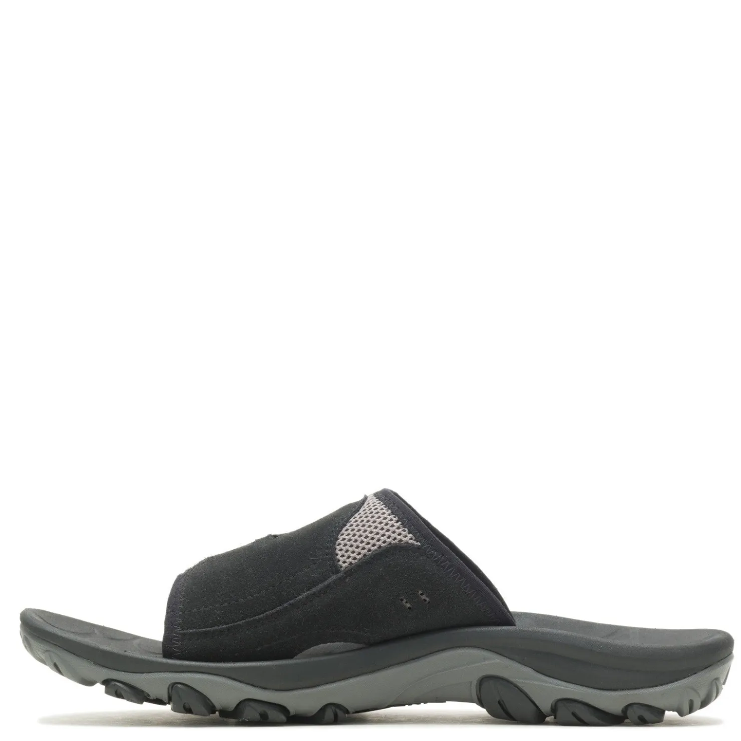 Sandals*Merrell Men's , Huntington Leather Slide Sandal Black Leather