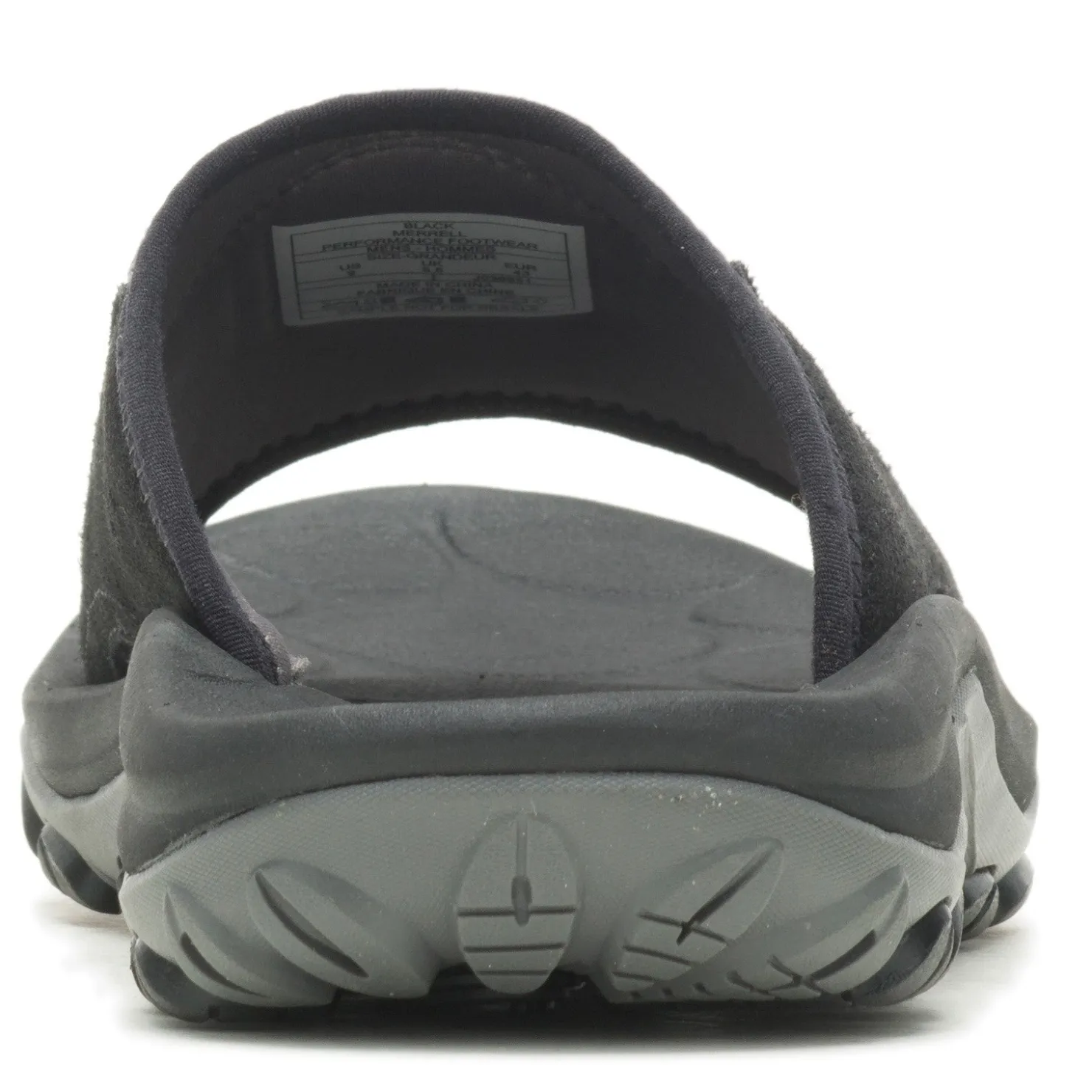 Sandals*Merrell Men's , Huntington Leather Slide Sandal Black Leather