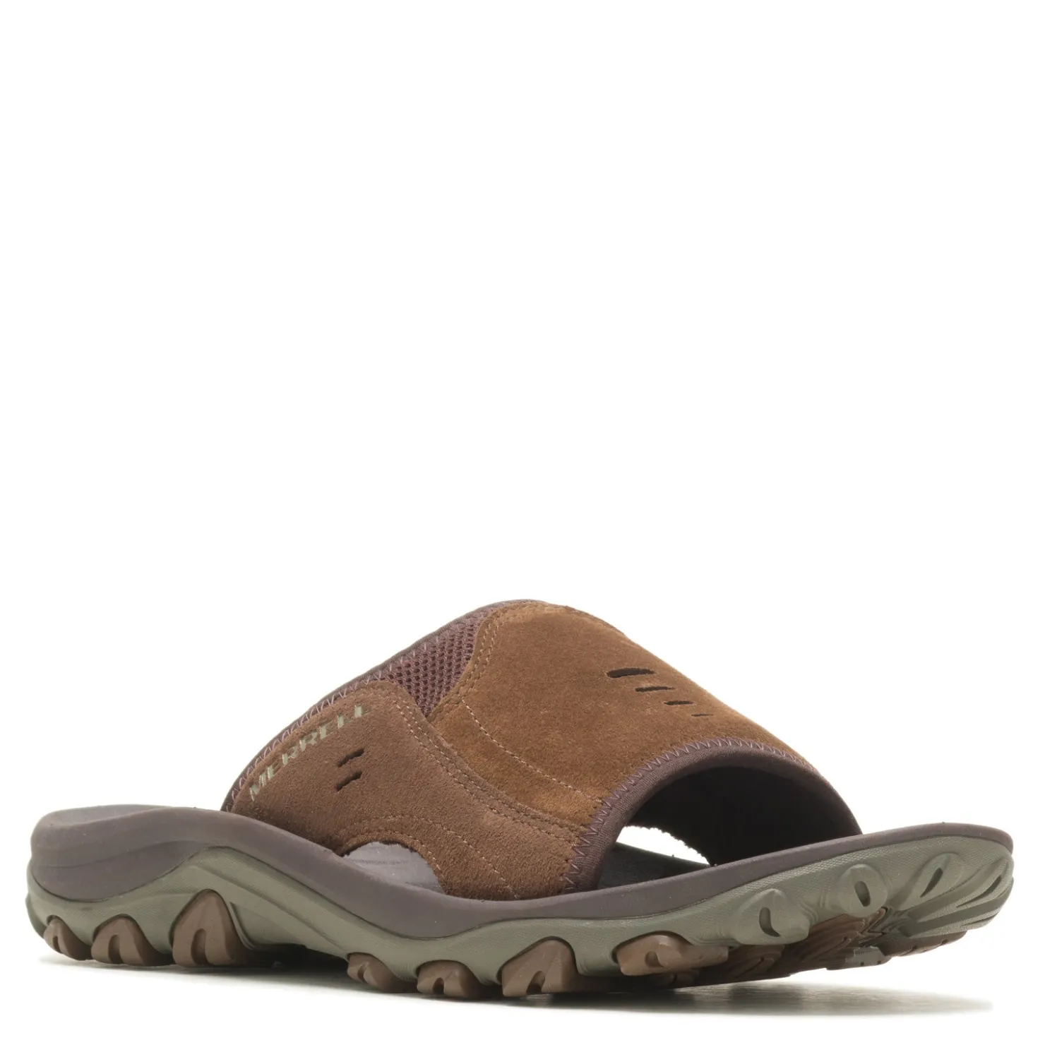 Sandals*Merrell Men's , Huntington Leather Slide Sandal Earth Leather