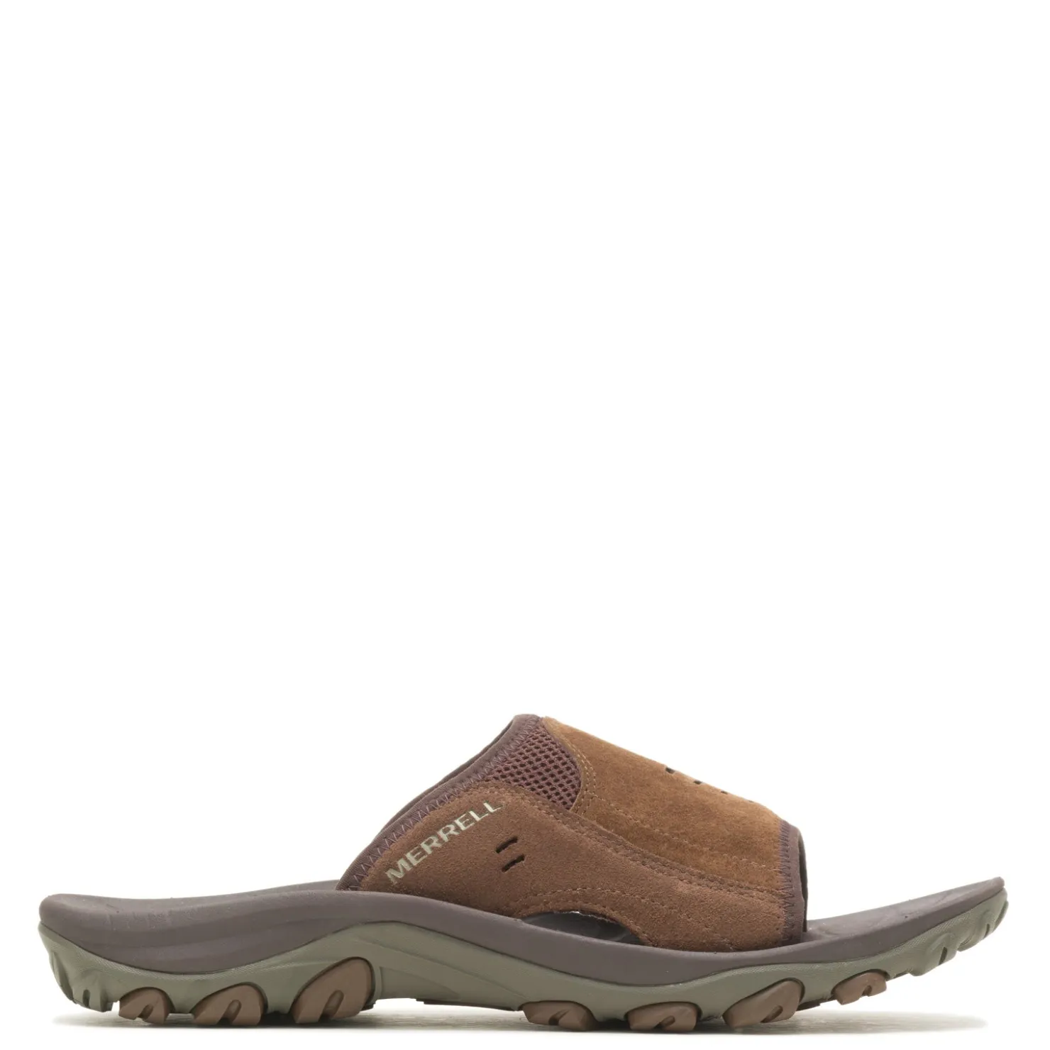 Sandals*Merrell Men's , Huntington Leather Slide Sandal Earth Leather