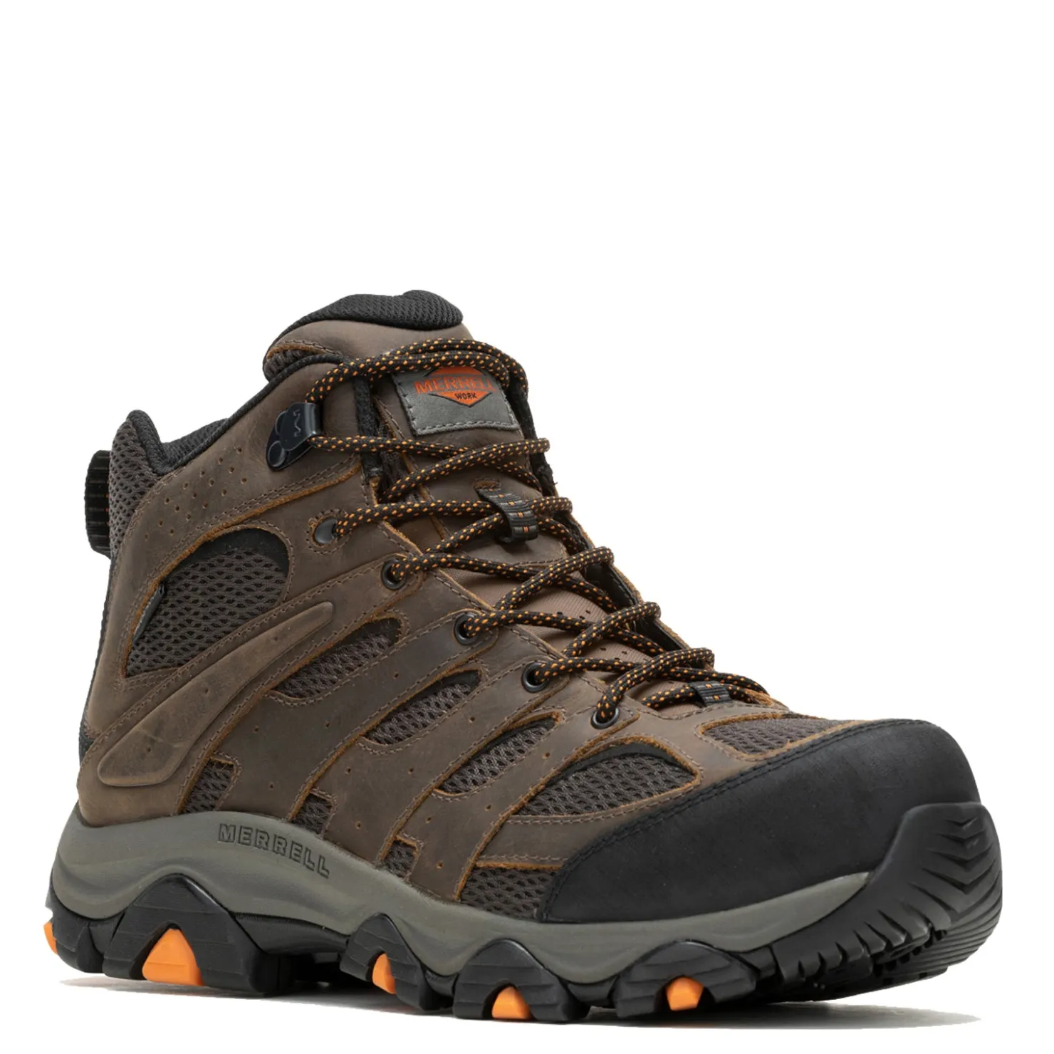 Boots*Merrell Men's , Moab Vertex 2 Mid CF Safety Work Boot - Wide Width Earth