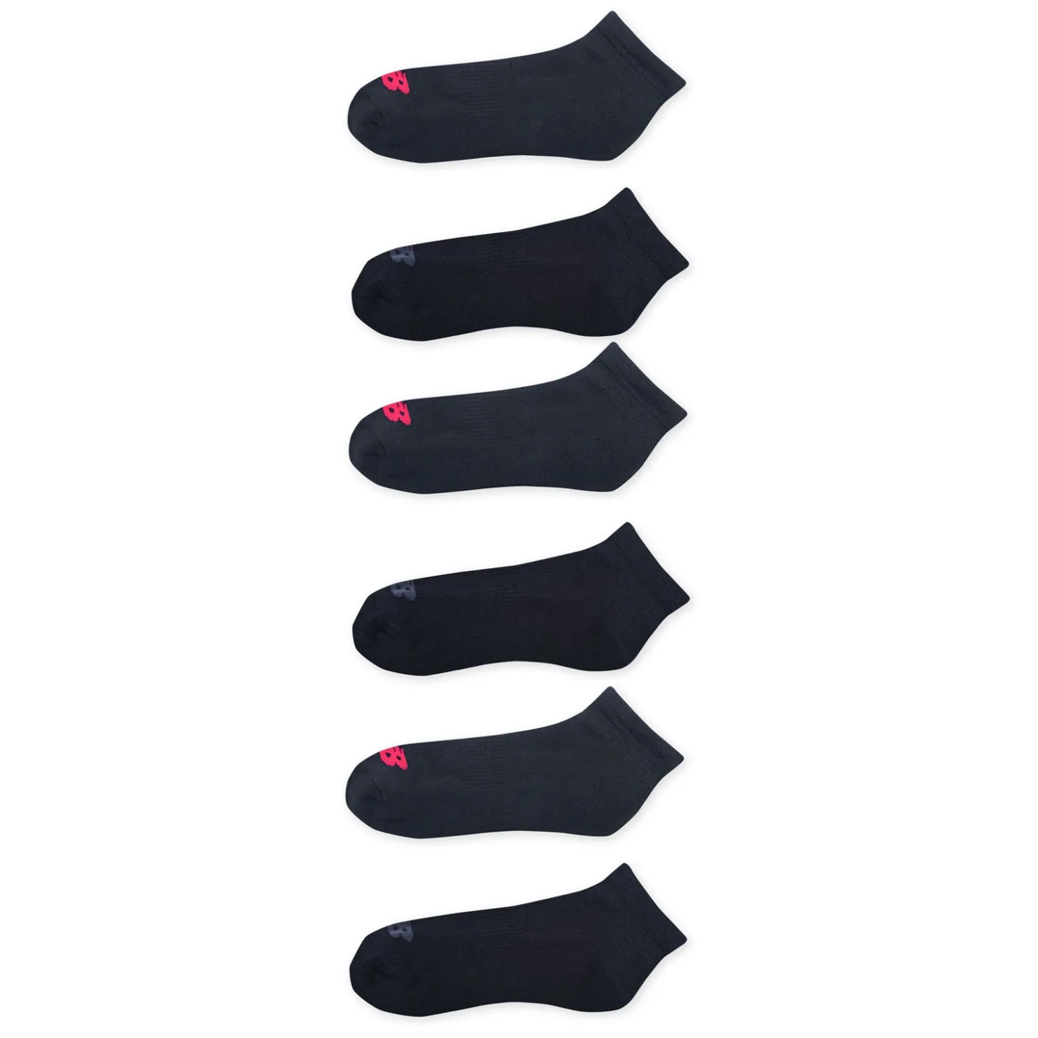 Socks*New Balance Men's , Athletic Quarter Socks - 6 Pack Black